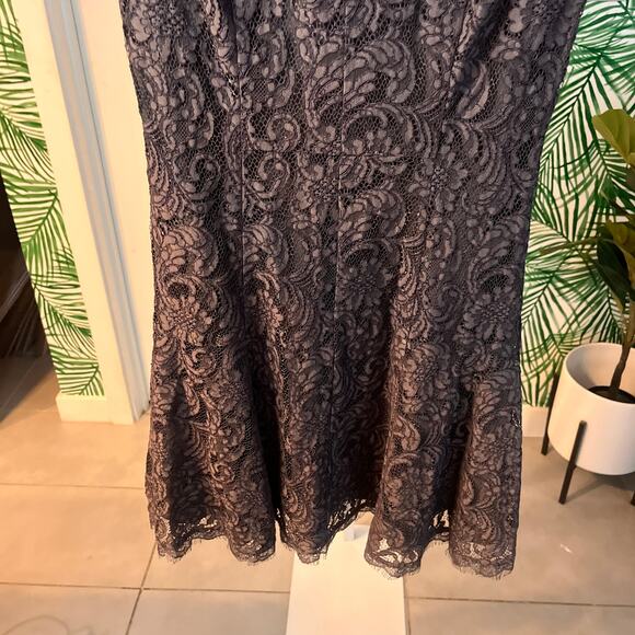 Joie Women's Steel Gray Eshe Fit Flare Scoop Neckline Lace Mini Dress Size 10 - Picture 7 of 11